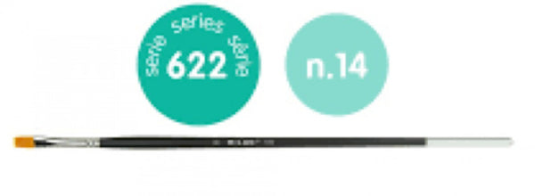 PAQ/3 PINCEL SINTETICO PLANO Nº 14 SERIE 622 MANGO LARGO