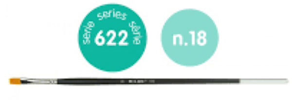 PAQ/3 PINCEL SINTETICO PLANO Nº 18 SERE 622 MANGO LARGO
