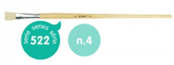 PAQ/6 PINCEL CERDA PLANO Nº 4 SERIE 522 MANGO LARGO