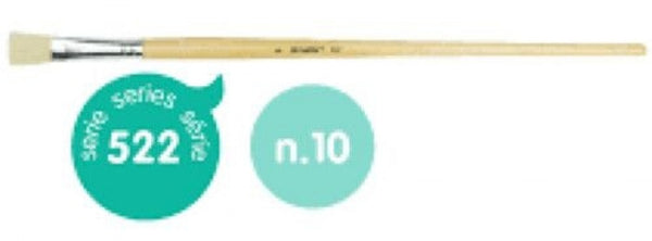 PAQ/6 PINCEL CERDA PLANO Nº 10 SERIE 522 MANGO LARGO