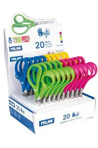 EXP 20 TIJERAS ESCOLARES ZURDOS 14,5CM MILAN