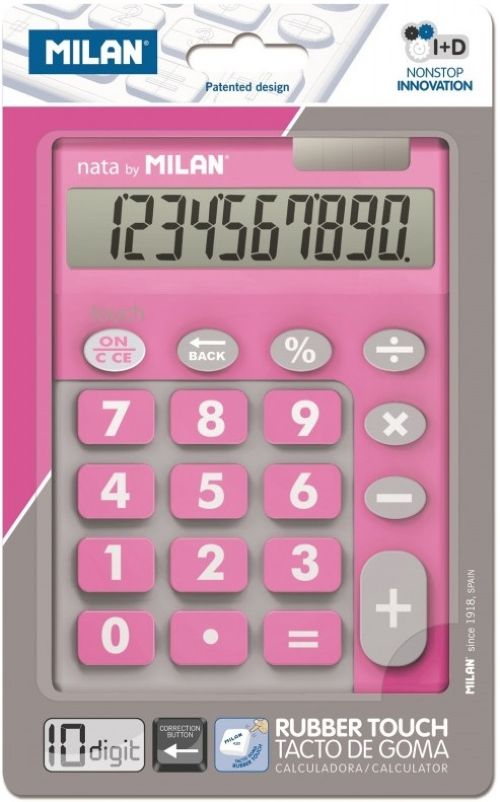 CALCULADORA TOUCH DUO ROSA 10 DIGITOS MILAN
