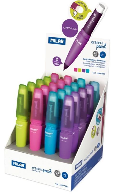 Exp.20 portaminas+goma eraser pencil capsule milan