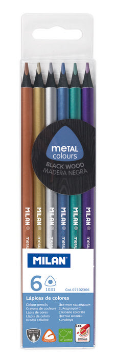 C/6 lápices colores metalizados Milan Metal Colours