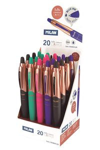Exp 20 boligrafos milan capsule copper azul 1mm