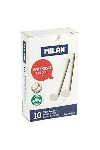 ESTUCHE 10 TIZAS ANTIPOLVO BLANCA MILAN