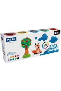 Estuche 10 bote 85g pasta blanda soft dough colores básicos