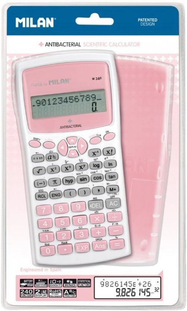 Calculadora cientifica m240 serie edition + color blanco y rosa 240 funciones