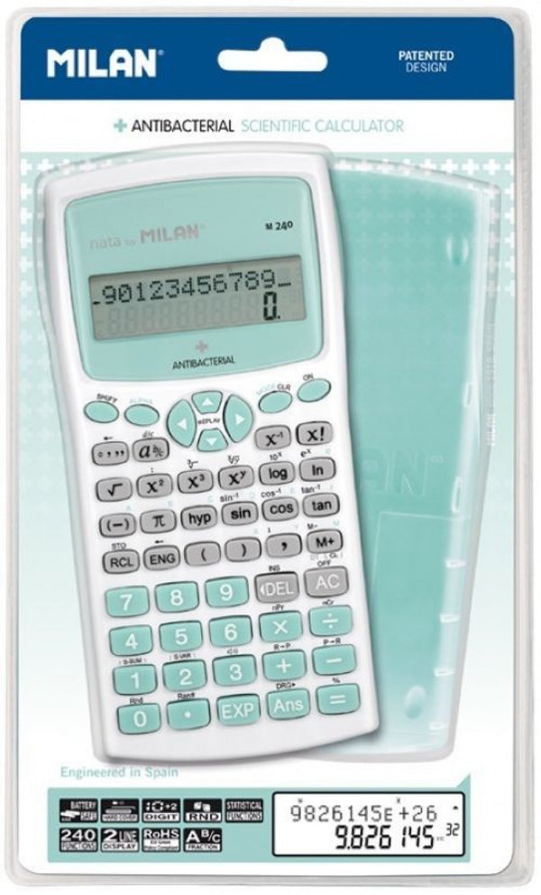 Calculadora cientifica m240 serie edition + color blanco y turquesa 240 funciones