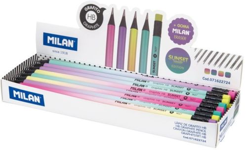 C/24 LAPICES GRAFITO HB CON GOMA SUNSET