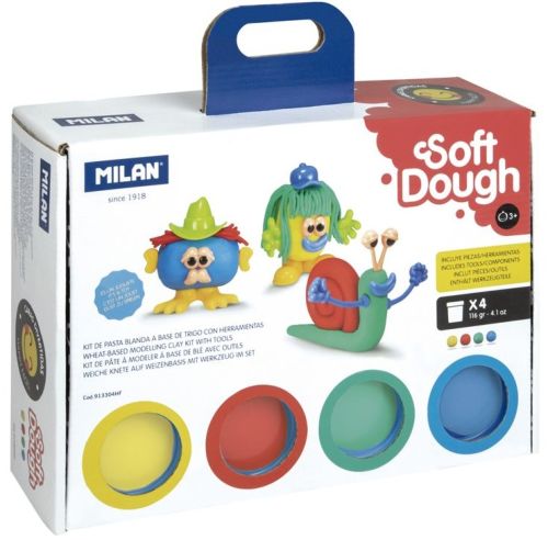 Kit pasta blanda soft dough ¡Caras divertidas! con herramientas para modelar
