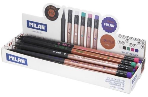 C/24 LAPIZ GRAFITO HB HEXAGONAL CON GOMA COPPER MILAN