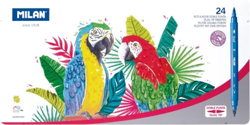 CAJA METALICA 24 ROTULADORES DOBLE PUNTA FINA/PINCEL