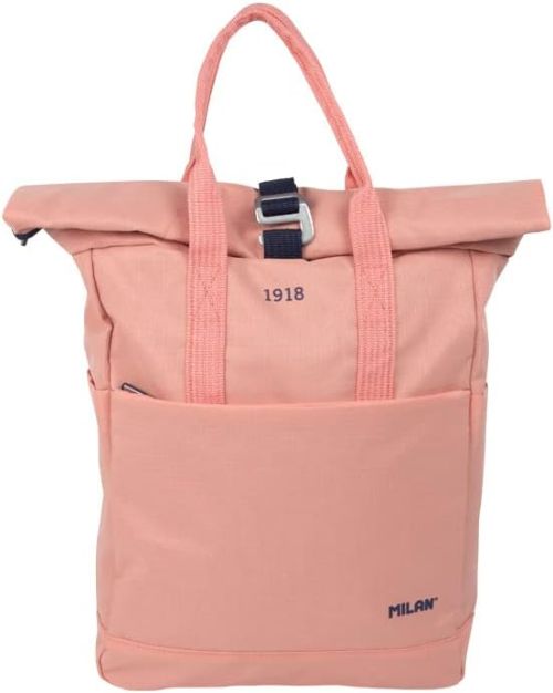 Mochila cierre superior enrollable serie 1918 rosa 37x32x30cm