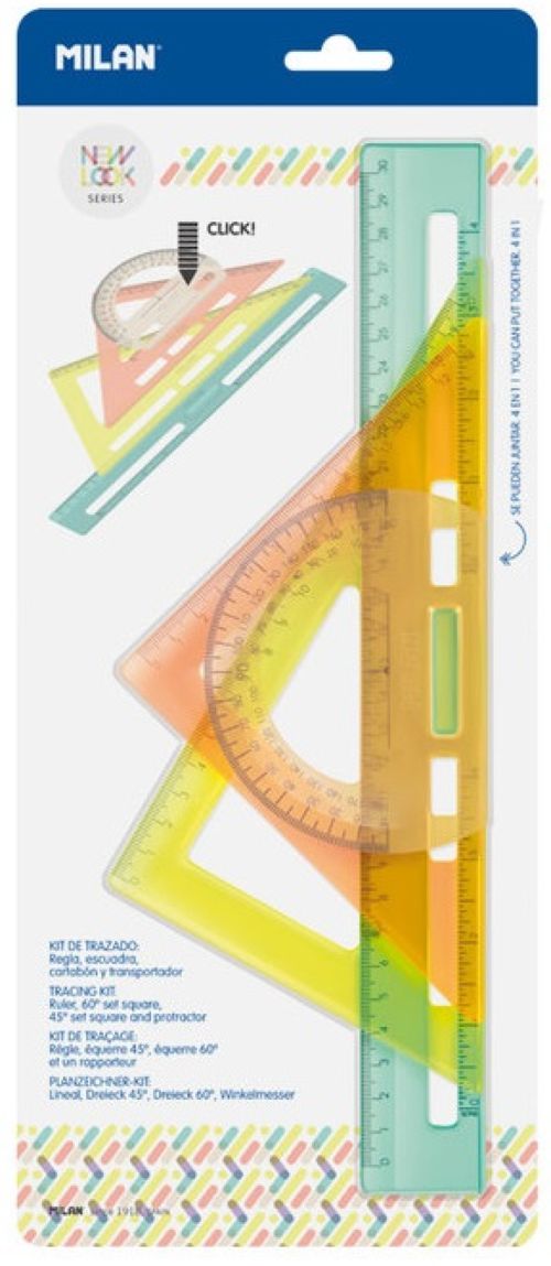 ESTUCHE DE DIBUJO 4 REGLAS MILAN N LOOK APILABLES