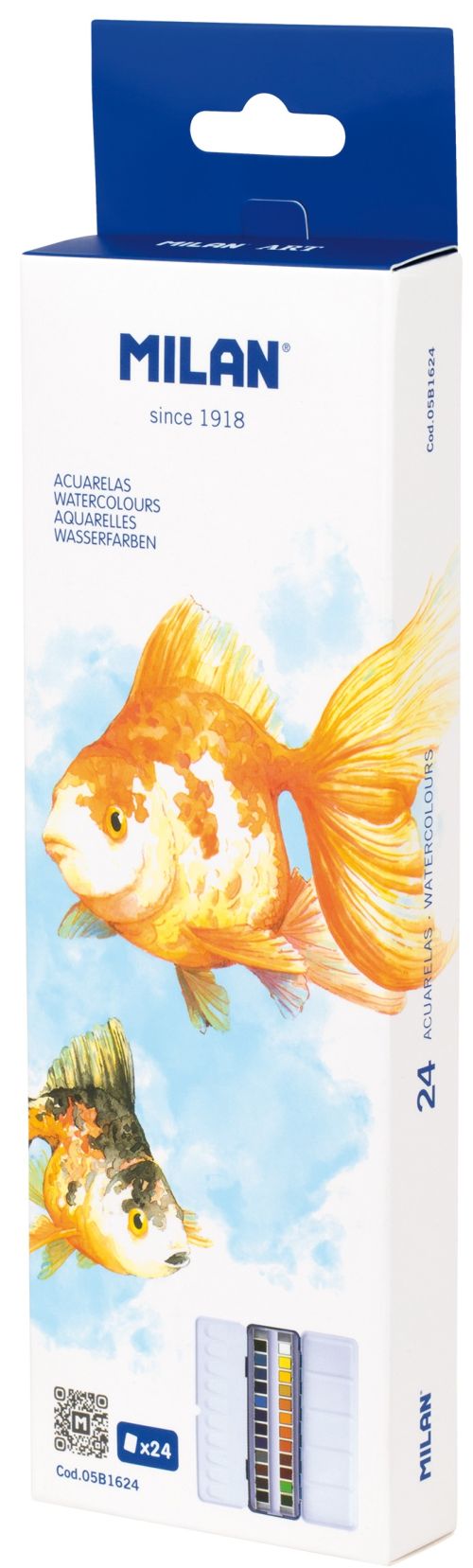 Estuche metal 24 pastillas de acuarela milan art