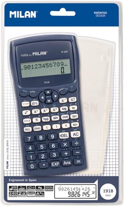 Calculadora científica m240 serie 1918 color azul 240 funciones Milan