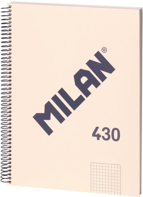 Paq/3 cuaderno espiral a4+ 80h 95g. cuad.5x5 microperforado color beige