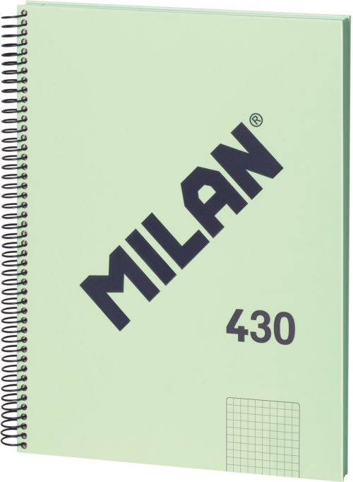 Paq/3 cuaderno espiral a4+ 80h 95g. cuad.5x5 microperforado color verde
