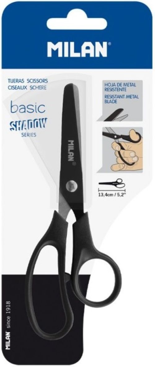 Bister tijera escolar basic 13 cm. color negro serie shadow