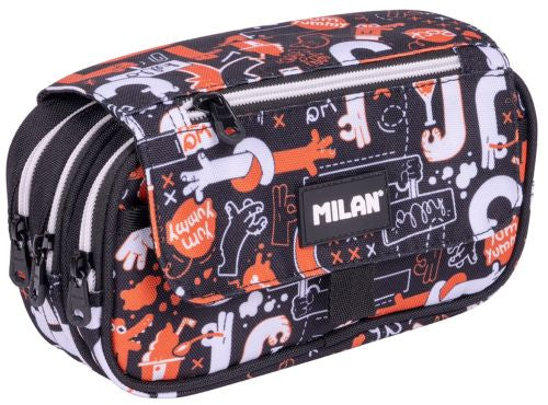 PORTATODO 4 CREMALLERAS CON SOLAPA SERIE FINGERS 13X24X10CM