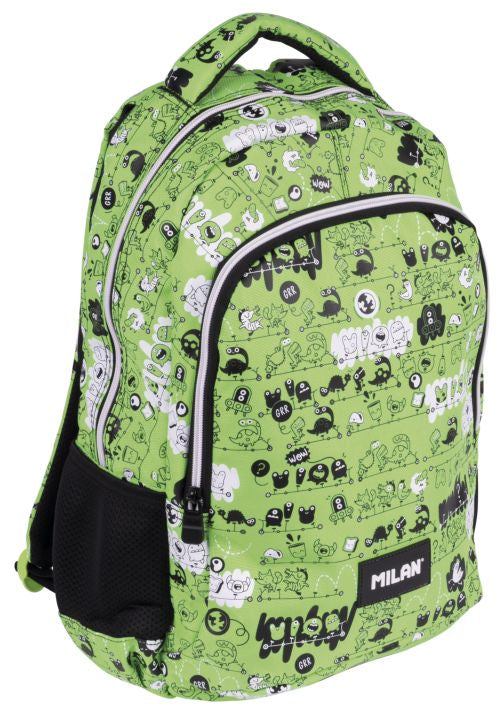 MOCHILA ESCOLAR 2 CREMALLERAS 21L SERIE TANDEM 45X30X12CM