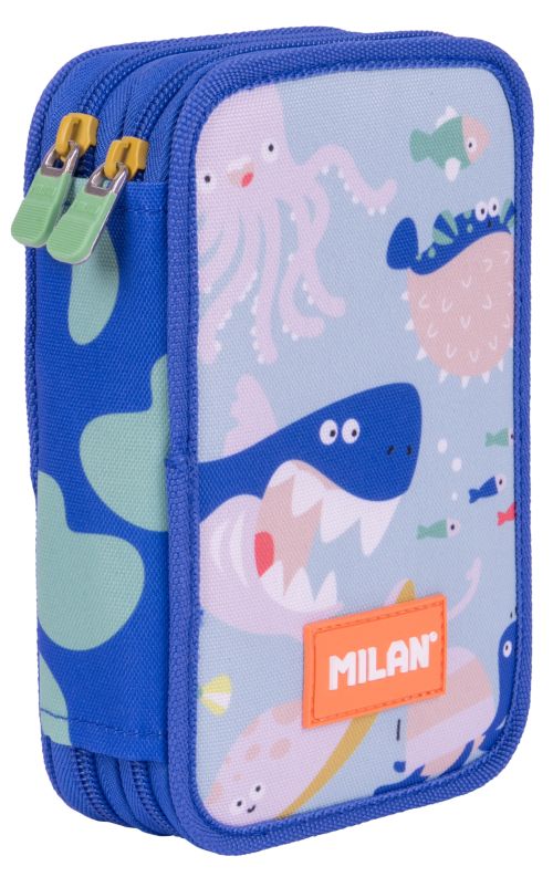 Plumier doble con contenido serie especial blue odyssey 19,5x13x5cm