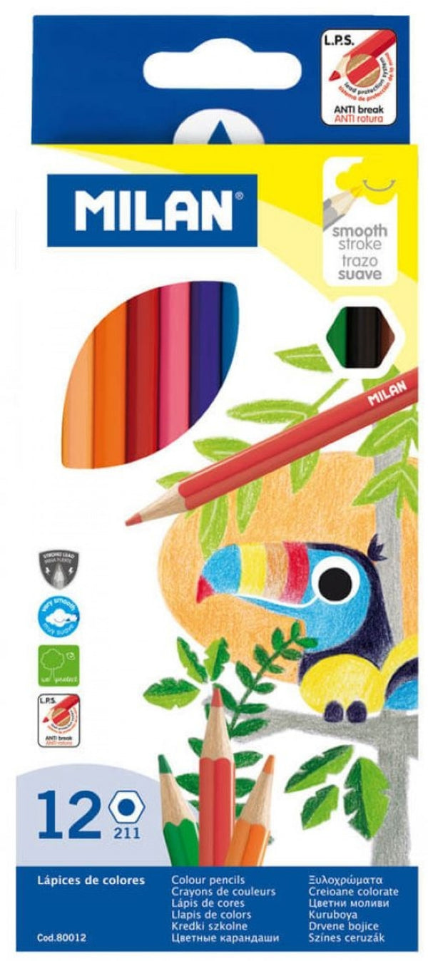 ESTUCHE 12 LAPICES DE COLORES HEXAGONALES 211 MILAN