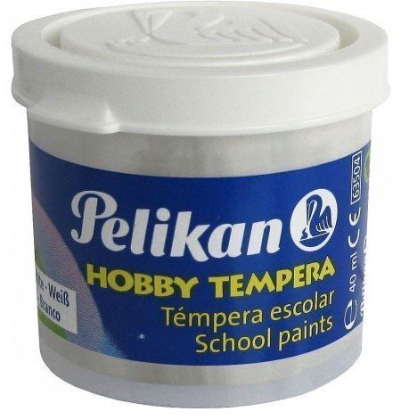 C/6 BOTES TEMPERA PELIKAN 40ML COLOR BLANCO Nº4