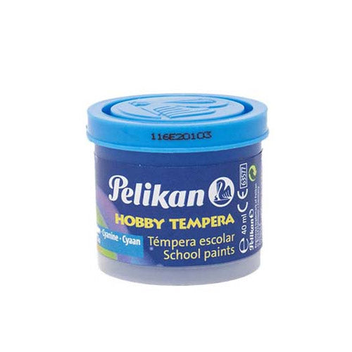 C/6 botes tempera pelikan 40ml color azul cyan nº127