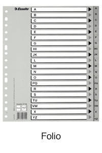 Bolsa separadores indice abc folio multitaladro polipropileno 125 micras