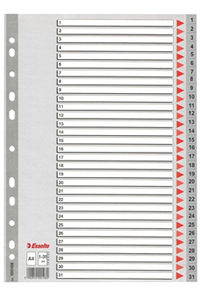 Bolsa indices numericos 1-31 a4 multitaladro polipropileno 125 micras