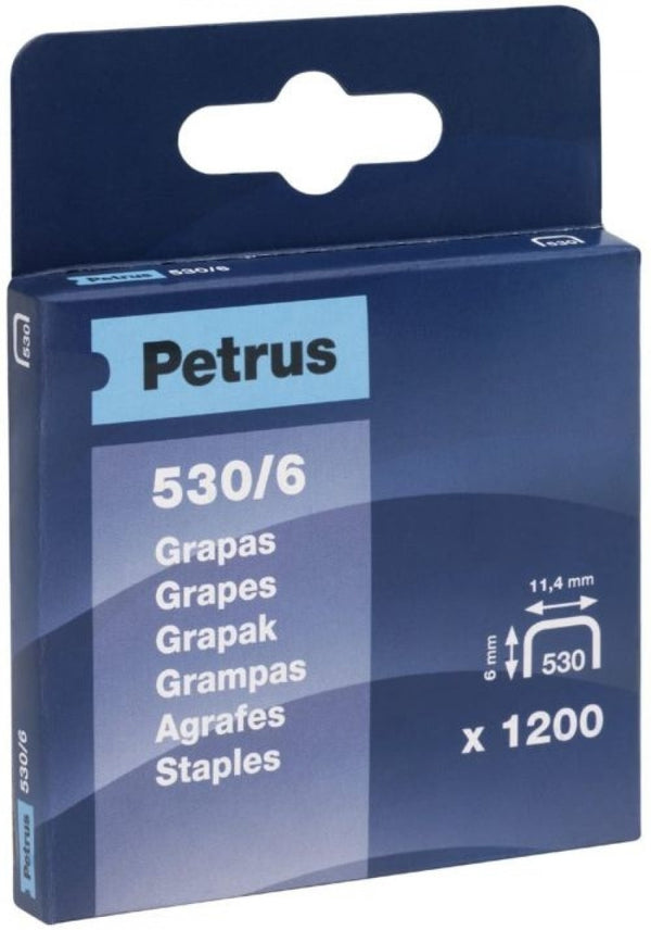 CAJA 1200 GRAPAS PETRUS Nº530/6 COBREADA