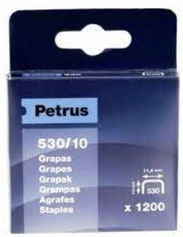 CAJA 1200 GRAPAS PETRUS Nº530/10 COBREADA