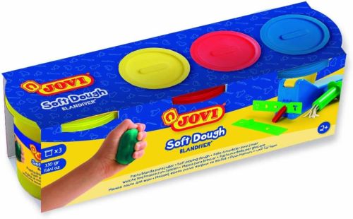 Pack 3 botes blandiver soft dough 110g colores amarillo, rojo y azul