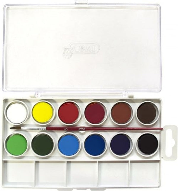 Estuche plastico 12 acuarelas colores surtidos jovi
