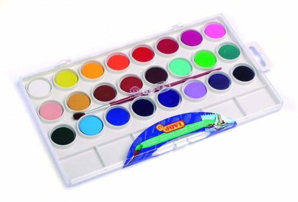 Estuche plastico 24 acuarelas colores surtidos jovi