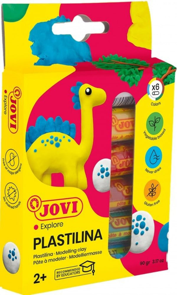 Estuche 6 barras plastilina jovi 15g. colores surtidos