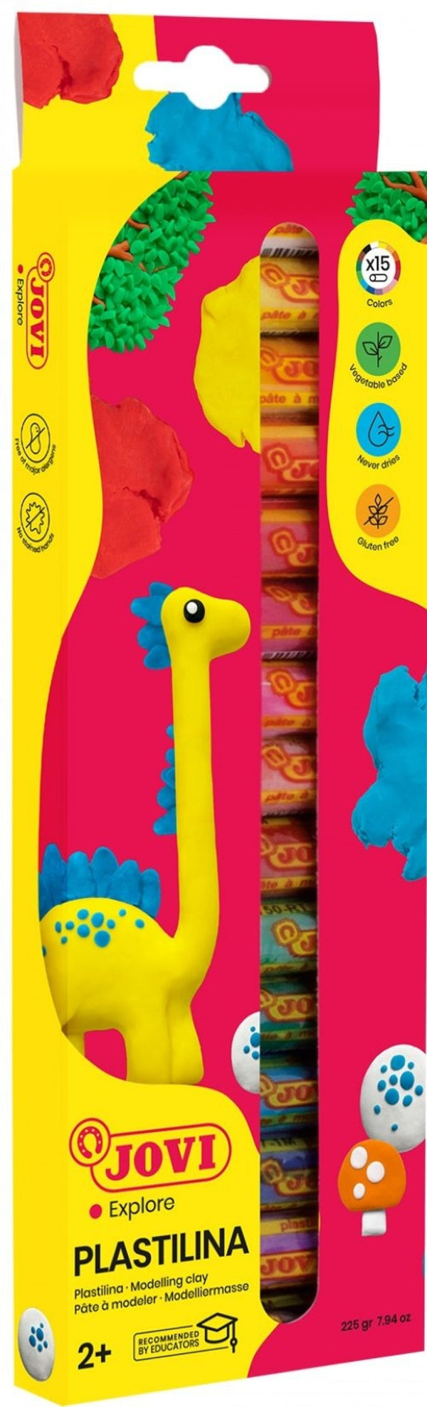 Estuche 15 barras plastilina jovi 15g. colores surtidos