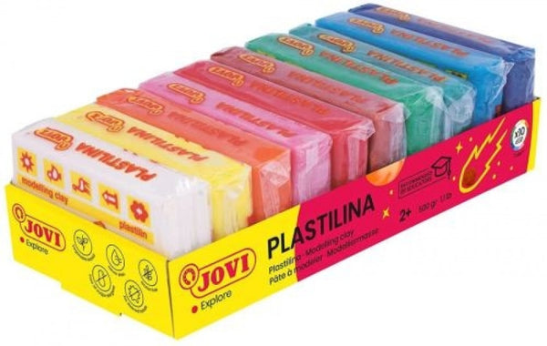 10 pastillas plastilina 50g. colores surtidos jovi