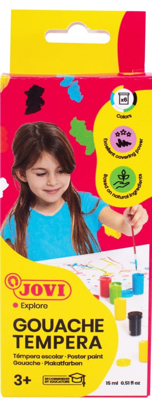 ESTUCHE 6 BOTES TEMPERA JOVI 15ML COLORES SURTIDOS