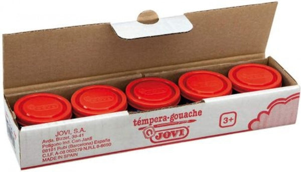 C/5 botes tempera rojo bermellon 35ml jovi