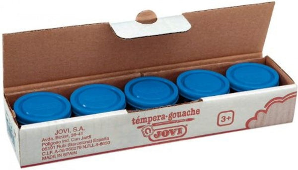 C/5 botes tempera azul cyan 35ml jovi