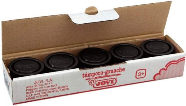 C/5 botes tempera negra 35ml jovi
