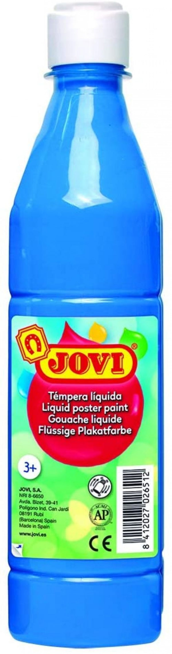 Bote tempera liquida jovi azul cyan 500 ml