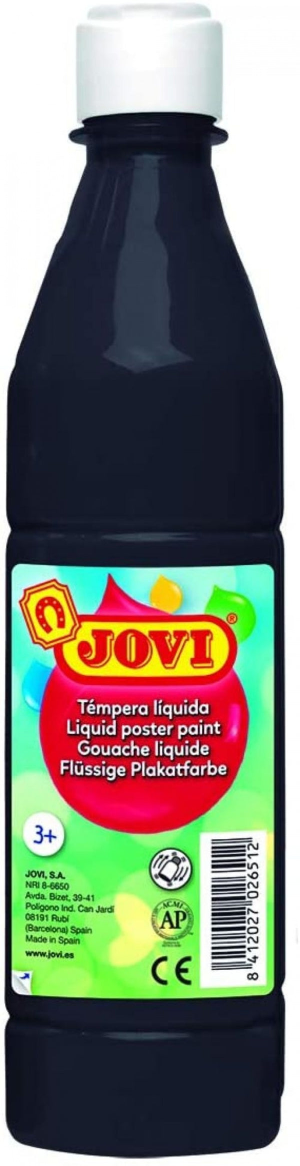 Bote tempera liquida jovi negro 500 ml