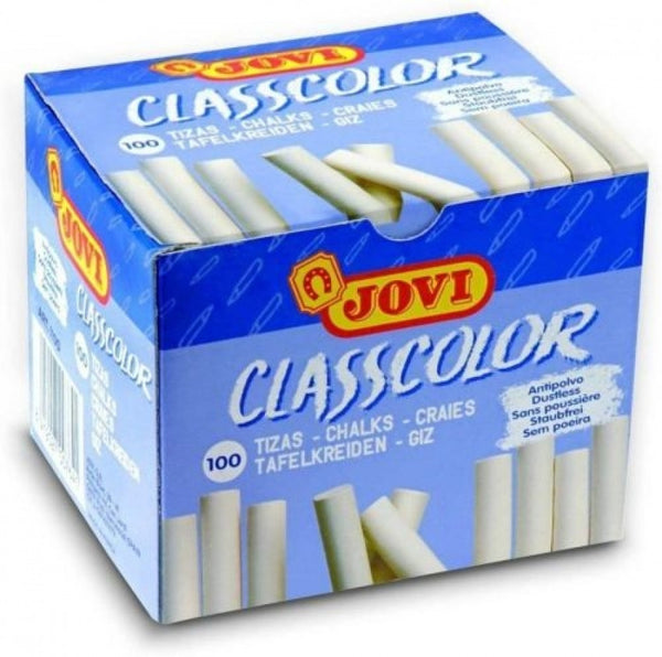 CAJA 100 TIZAS BLANCAS ANTIPOLVO JOVI