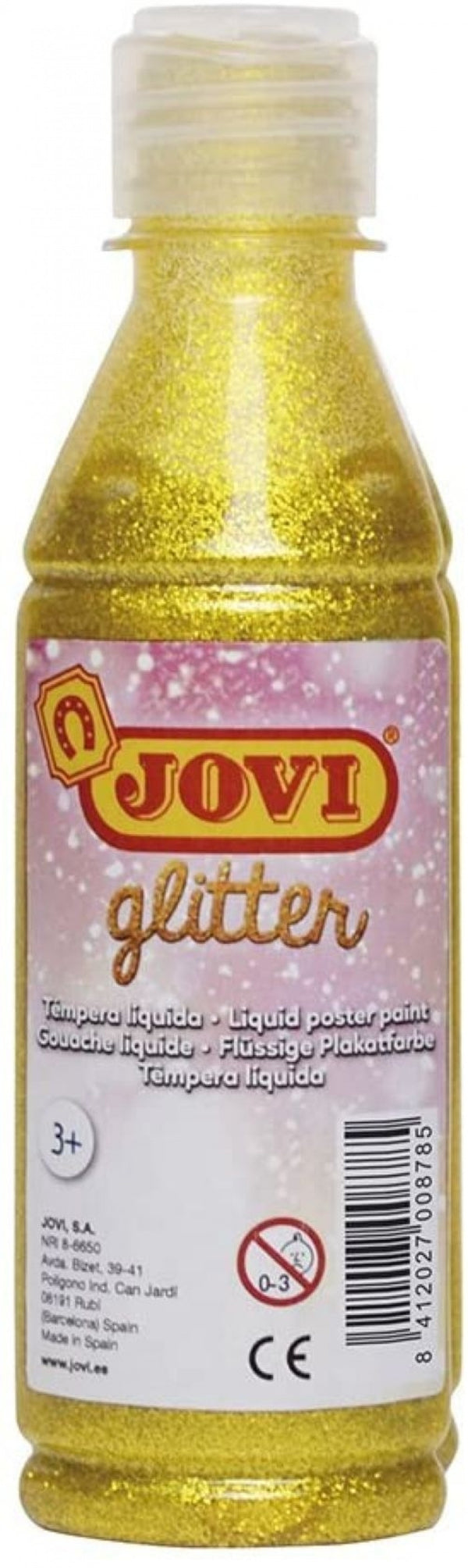 BOTE TEMPERA LIQUIDA GLITTER JOVI 250ML AMARILLO