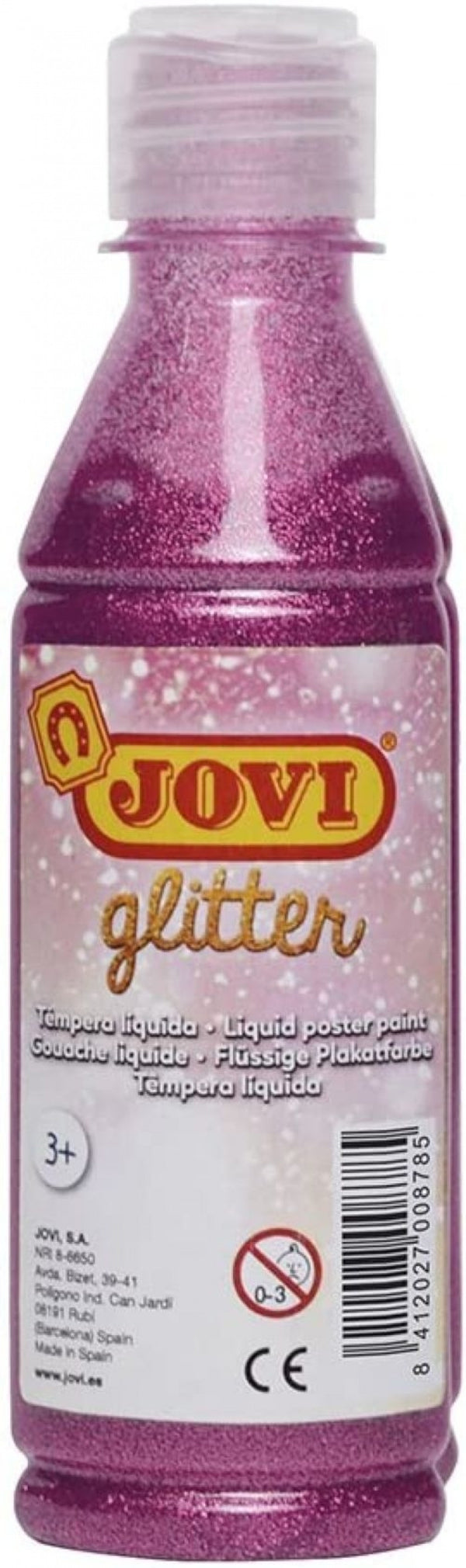 BOTE TEMPERA LIQUIDA GLITTER JOVI 250ML ROSA