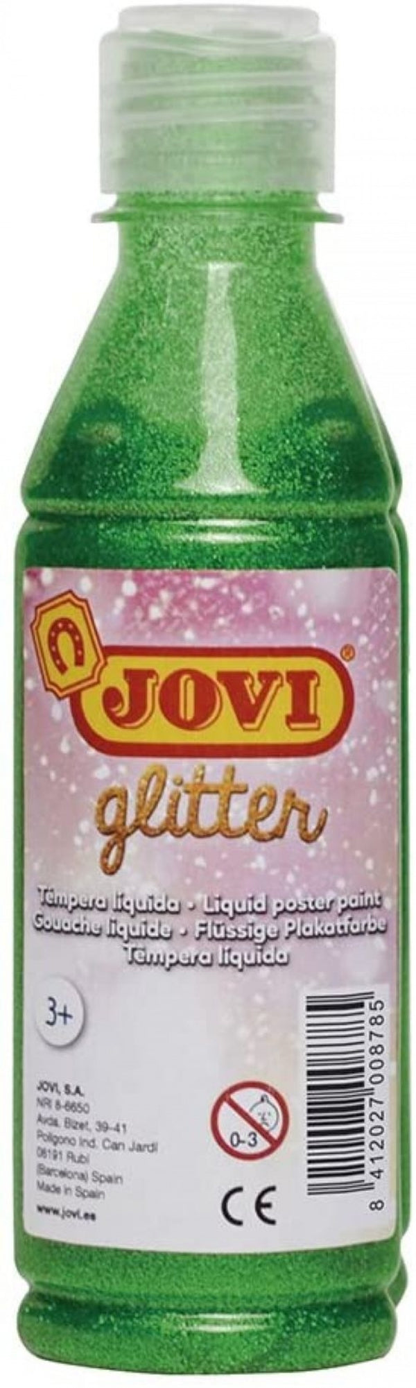 BOTE TEMPERA LIQUIDA GLITTER JOVI 250ML VERDE